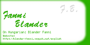 fanni blander business card